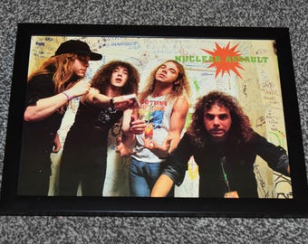 Framed NUCLEAR ASSAULT metal band Original 1990s vintage art Poster