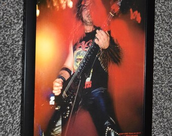 Framed original KERRY KING slayer metal rock band 1990s promo picture art Poster