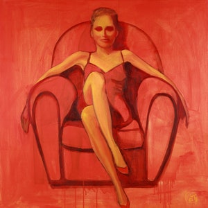 red woman portrait woman red