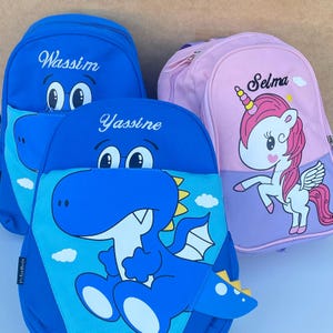 Sac à Dos école Enfant Personnalisé avec Broderie Fil au Prénom de votre Enfant