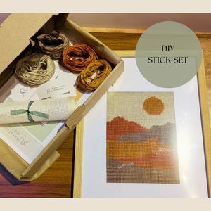 Modernes Needlepoint-Stickset für Anfänger | Wandbild & Deko-Kunst zum Selbersticken – 2515