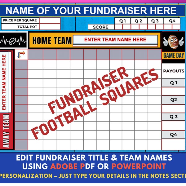 Football Squares Templates Etsy Football Squares Templates Etsy