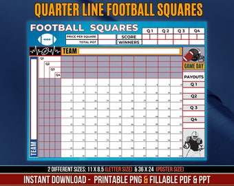 Cuadrados de fútbol de un cuarto de línea, cuadrados de fútbol de 4 cuartos, plantilla de billar de fútbol de 100 cuadrados, casillas de fútbol, cuadrados de fútbol imprimibles