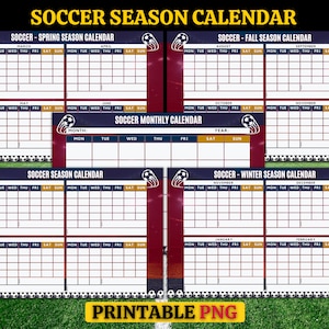 Soccer Season Calendar, Soccer Printable, Soccer Season Planner, Soccer Mom, Dry Erase Soccer Wall Calendar, GoodNotes Planner,Mom Planner