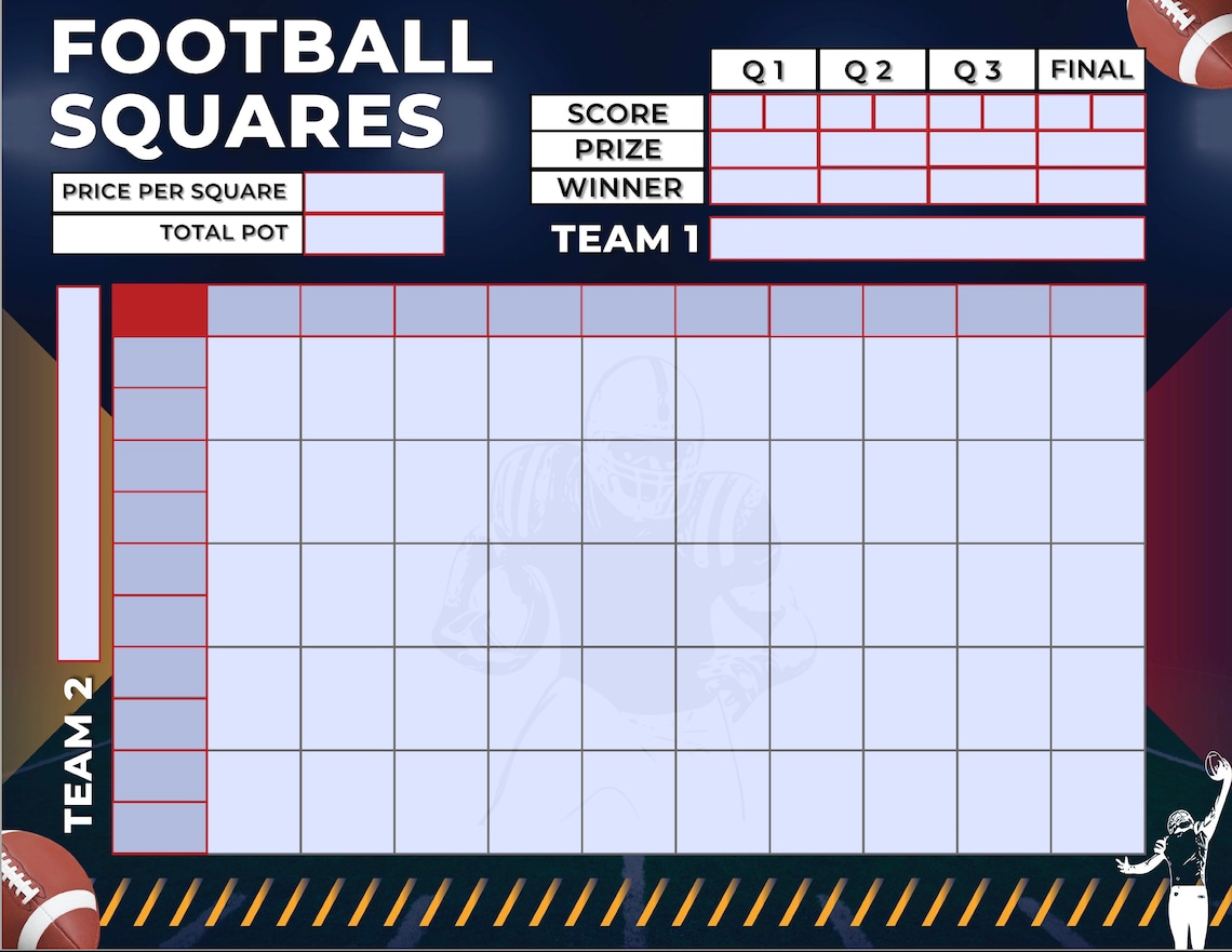 Football Squares 50 Squares Editable PDF Template Printable Etsy Football Squares 50 Squares Editable PDF Template Printable Etsy
