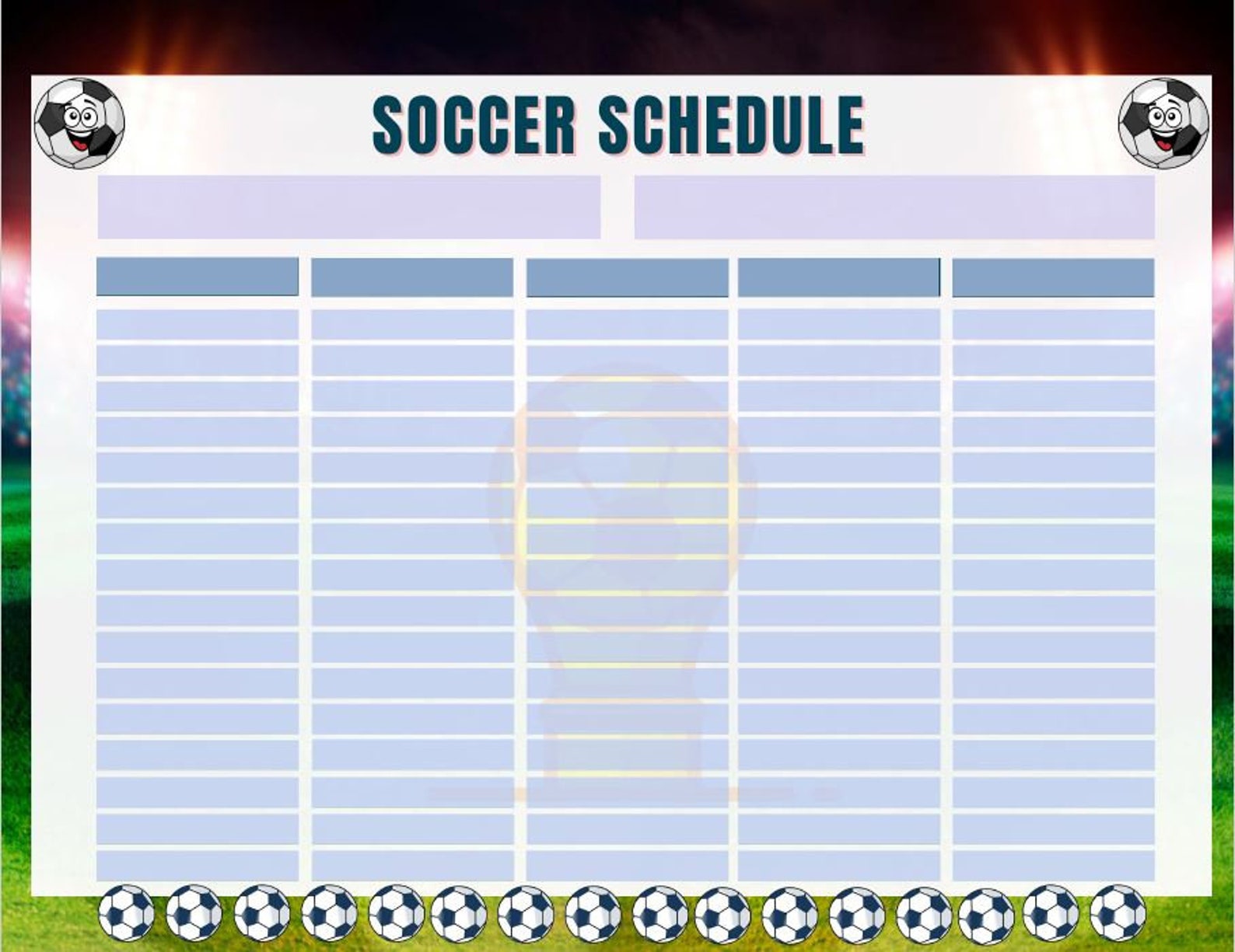 Soccer Schedule Template, Printable and Fillable Soccer Practice Soccer Schedule Template, Printable and Fillable Soccer Practice