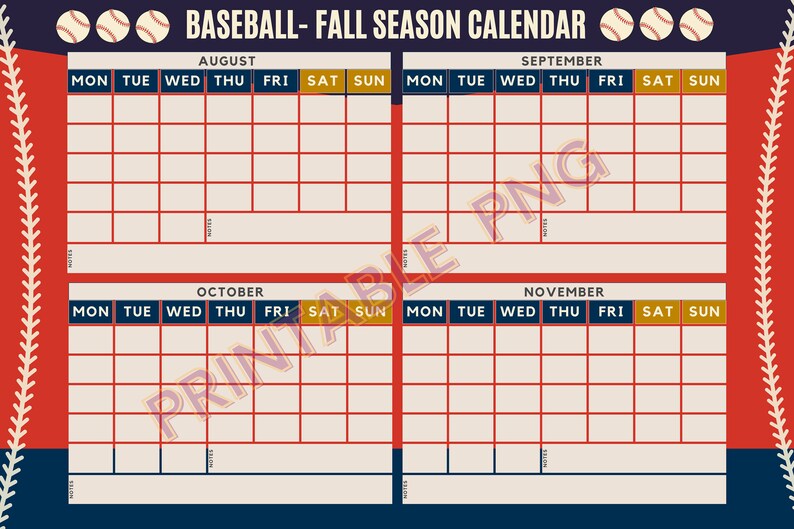 Baseball Season Calendar, Baseball Printable, Tball Season Planner
