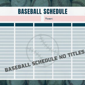 Editable Baseball Schedule Template Baseball Printable Printable
