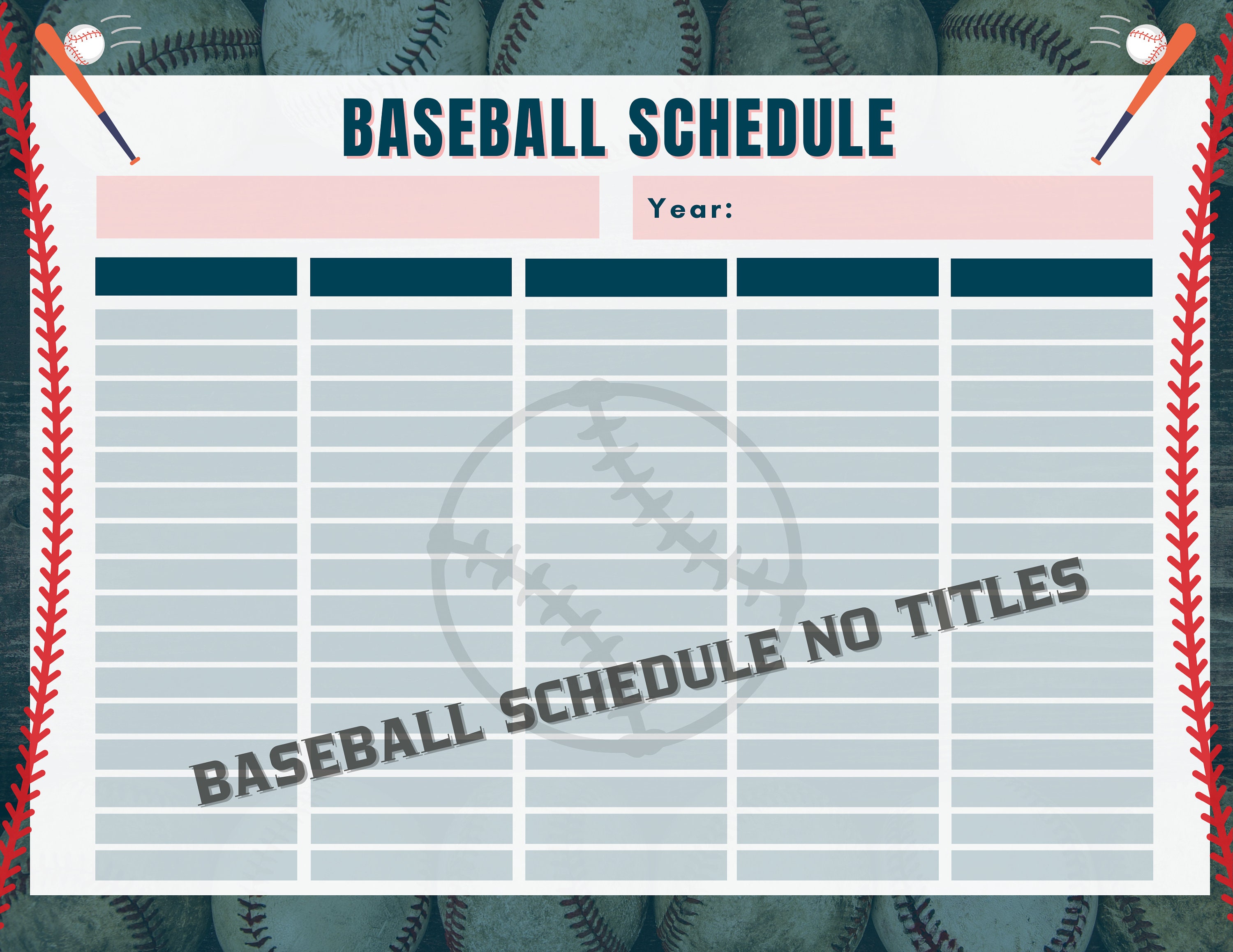 Editable Baseball Schedule Template, Baseball Printable, Printable Editable Baseball Schedule Template, Baseball Printable, Printable