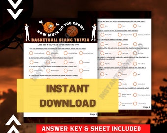 Juegos de baloncesto para fiestas, Trivial de baloncesto, Noche de diversión familiar, Juegos de baloncesto imprimibles, Noche de trivial, Juegos de baloncesto, Noche de juegos en PDF