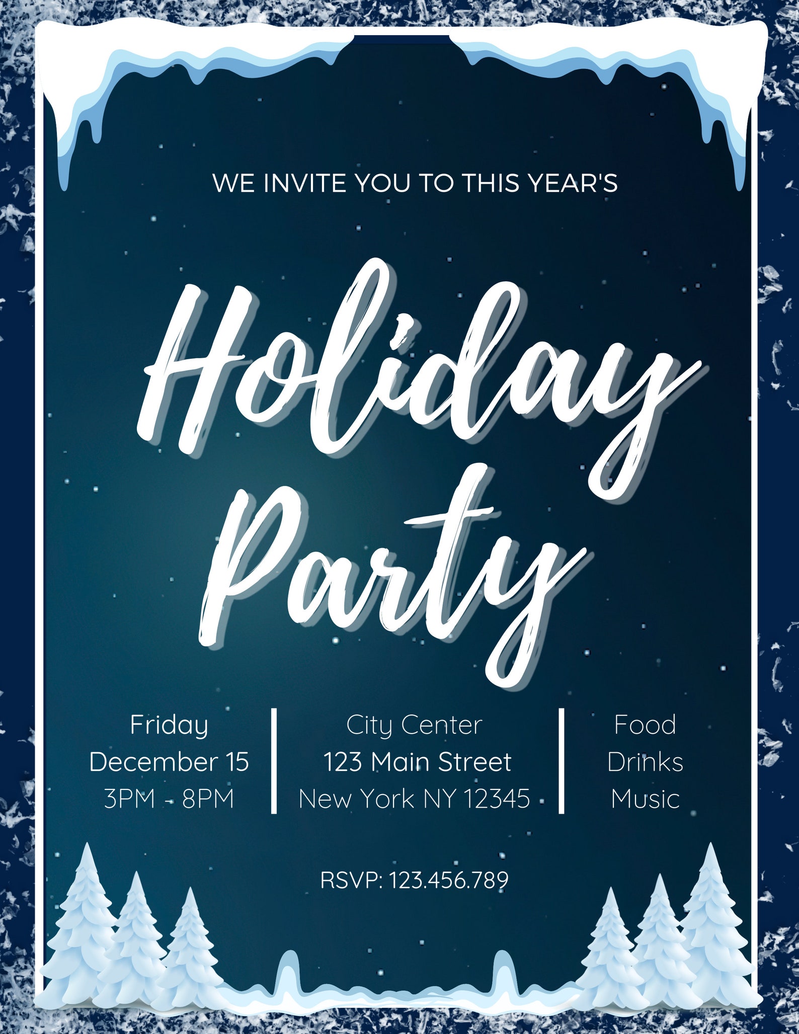 Holiday Party Invitation Work Party Invitation White And Etsy