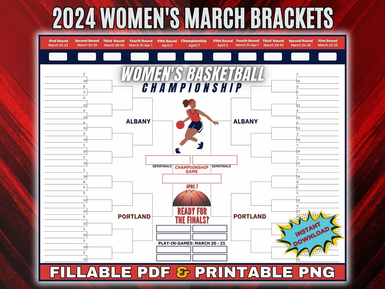 2024 Womens College Basketball Tournament Brackets, Printable