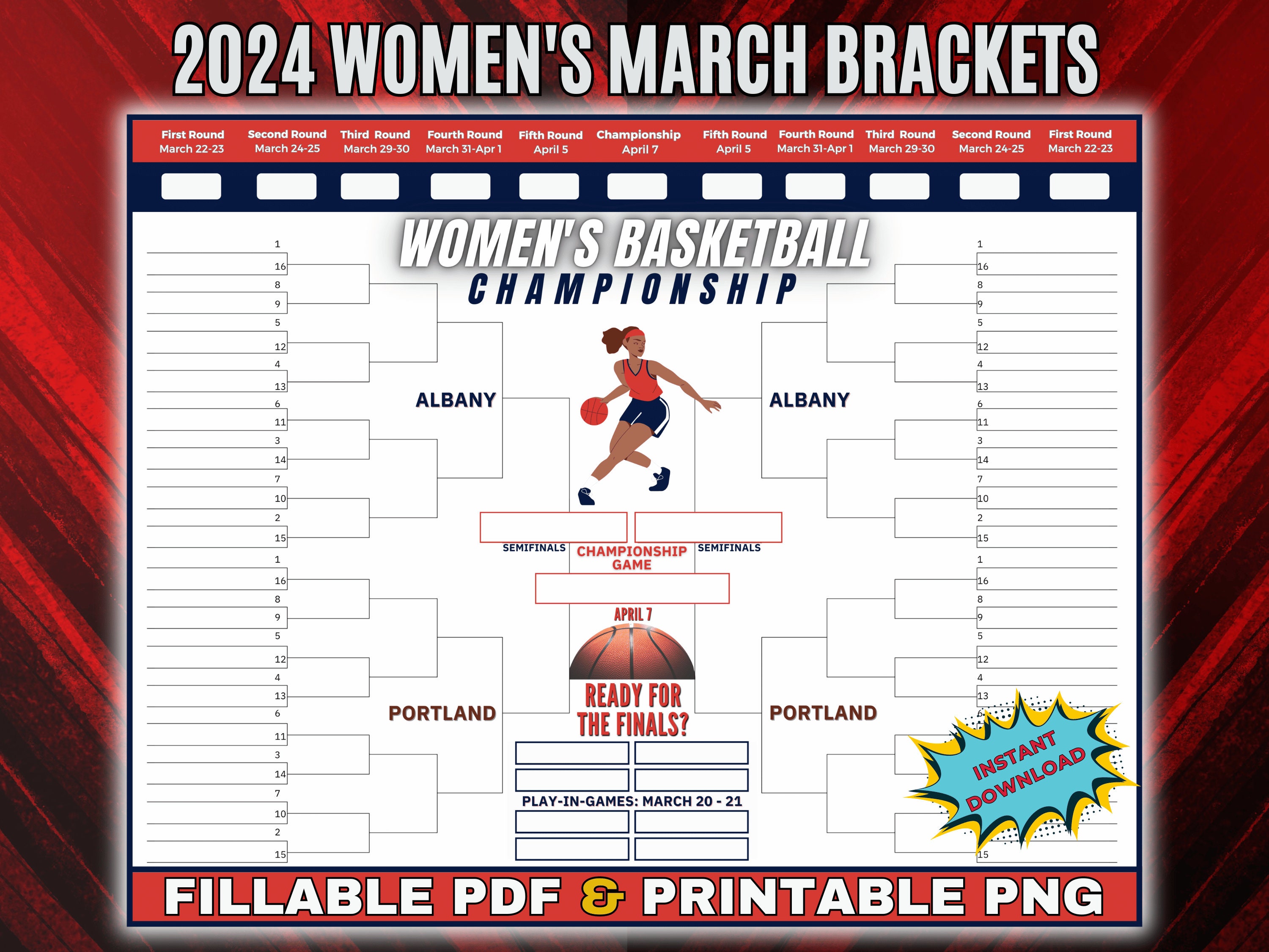 2024 Womens College Basketball Tournament Brackets, Printable