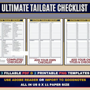 Ultimate Tailgate Checklist Printable, Football Tailgate Checklist, Tailgate Checklist Template, Tailgate Party, Tailgate Essentials