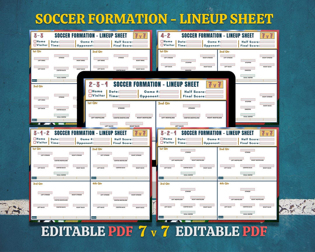 7v7 Soccer Lineup Template