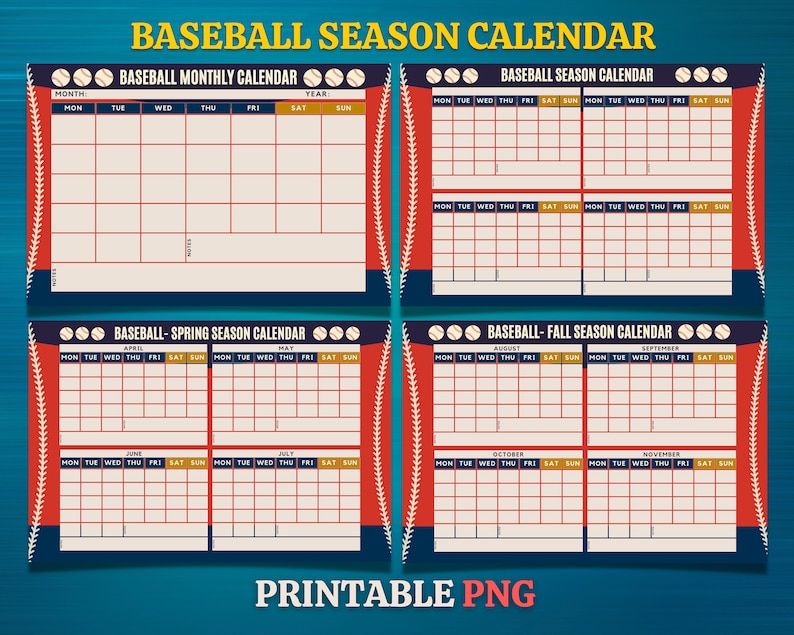 Baseball Season Calendar, Baseball Printable, Tball Season Planner ...