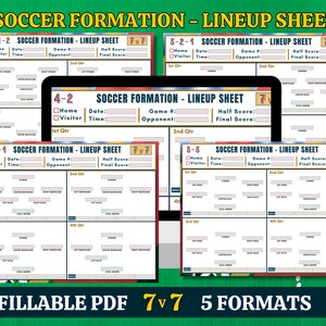 7v7 Soccer Formation Lineup Sheet Editable PDF Soccer - Etsy