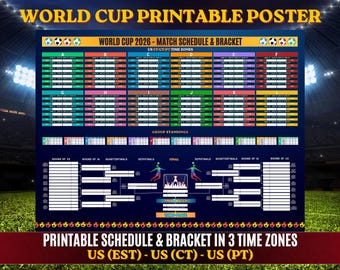 Calendario y cuadro del Mundial 2026 para imprimir, seguimiento de partidos de fútbol, cuadro del Mundial 2026, póster del Mundial para imprimir, fútbol 2026