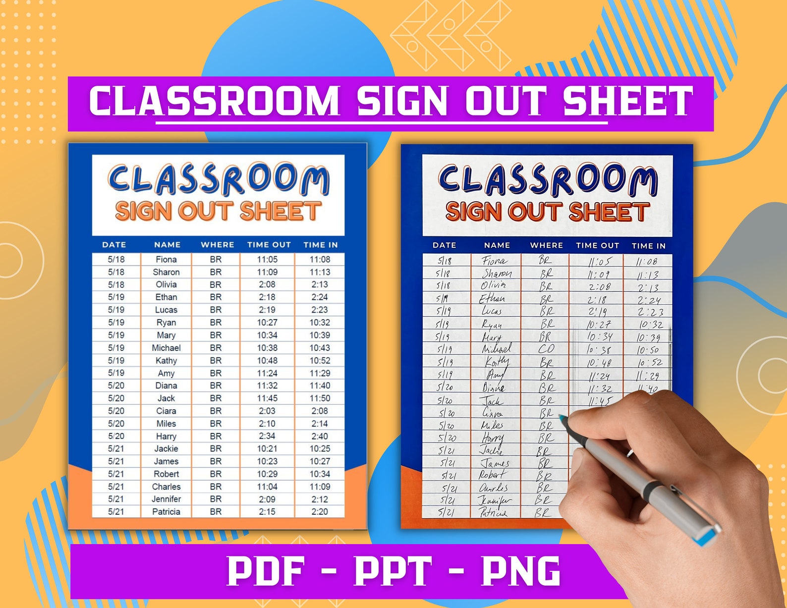 classroom-sign-out-sheet-printable-classroom-check-out-etsy