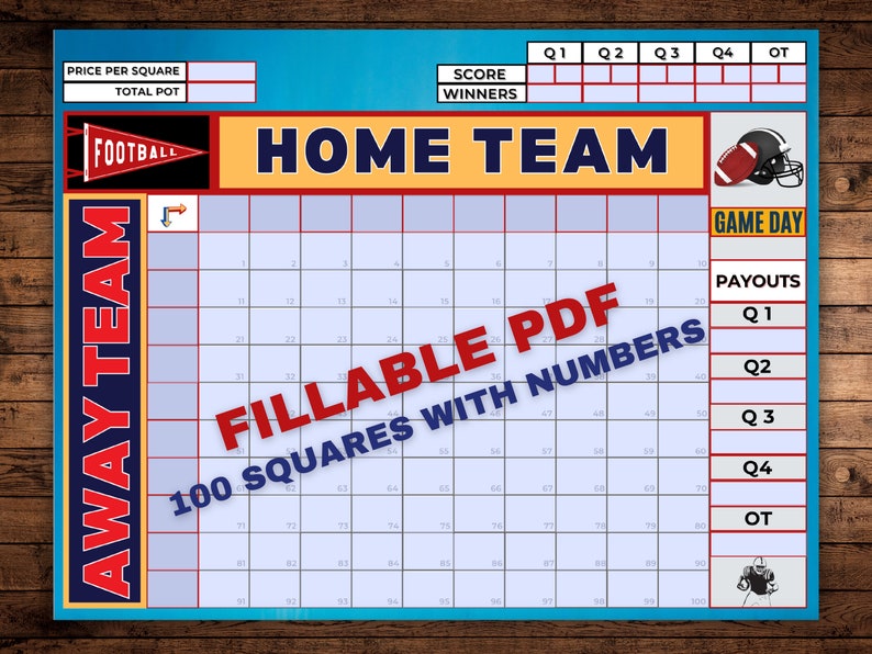 Football Squares, 100 Squares, the Big Game, Super Squares 2025