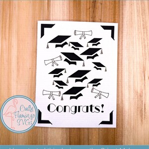 Graduation Caps und Diplome Karte, Cricut Graduation Card, Graduation Caps, Graduation Caps, Graduation Card mit Umschlag SVG