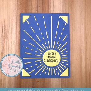 Je bent mijn zonneschijn insteekkaart SVG, aanmoedigingskaarten voor kinderen, Cricut Sunshine Card, Sunshine Card met envelop, Sunshine Card SVG