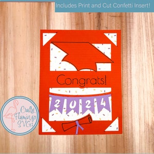 Congrats Graduate Card SVG, Class of 2024 Card, 2024 Graduation Card, Graduation Card with Envelope, Cricut Graduation Card 2024