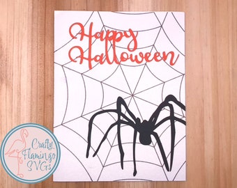 Spider Web Halloween Card SVG: Cricut Invitation (Digital Download)