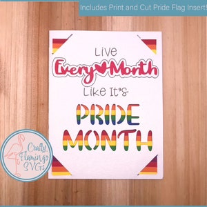 Carte du mois de la fierté SVG, SVG du mois de la fierté, carte du mois de la fierté drôle, carte de la fierté gaie, carte facile de la fierté Cricut, carte Cricut Gay Pride avec enveloppe
