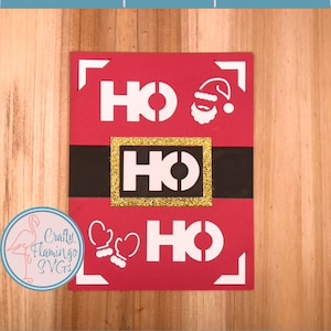 Cartão de Papai Noel com envelope, cartão de Natal Ho Ho Ho, cartão de Natal Easy Cricut, cartão de Natal divertido, cartão de inserção de Natal, cartão de férias divertido