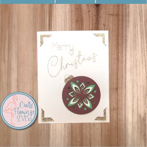 Bellissimo biglietto di Natale ornamentale, biglietto di buon Natale con busta, biglietto con inserto natalizio, biglietto elegante SVG, biglietto di Natale Easy Cricut