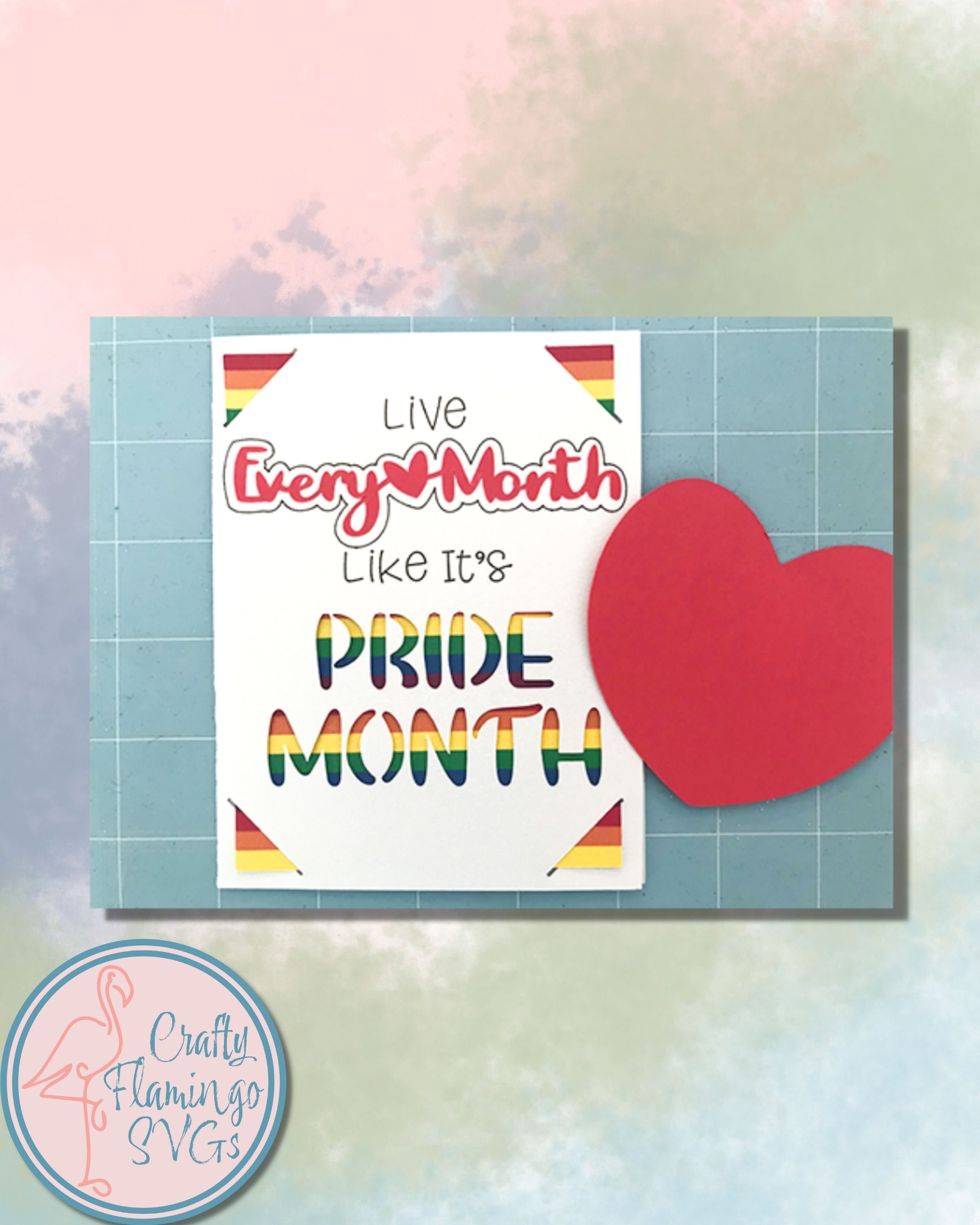 Gay Pride Greeting Card Using my Cricut Explore 2 - with Mx