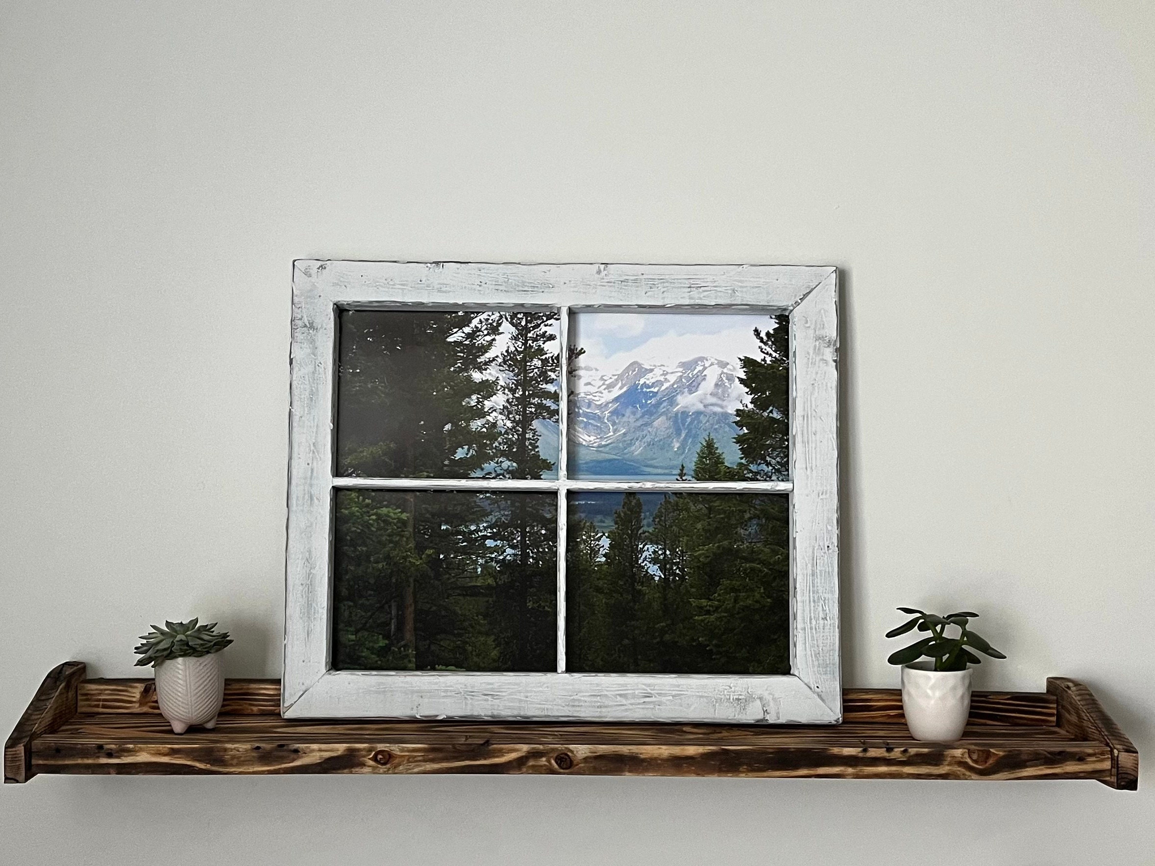 White Distressed Window Pane Picture Frame Featuring Photo of Etsy