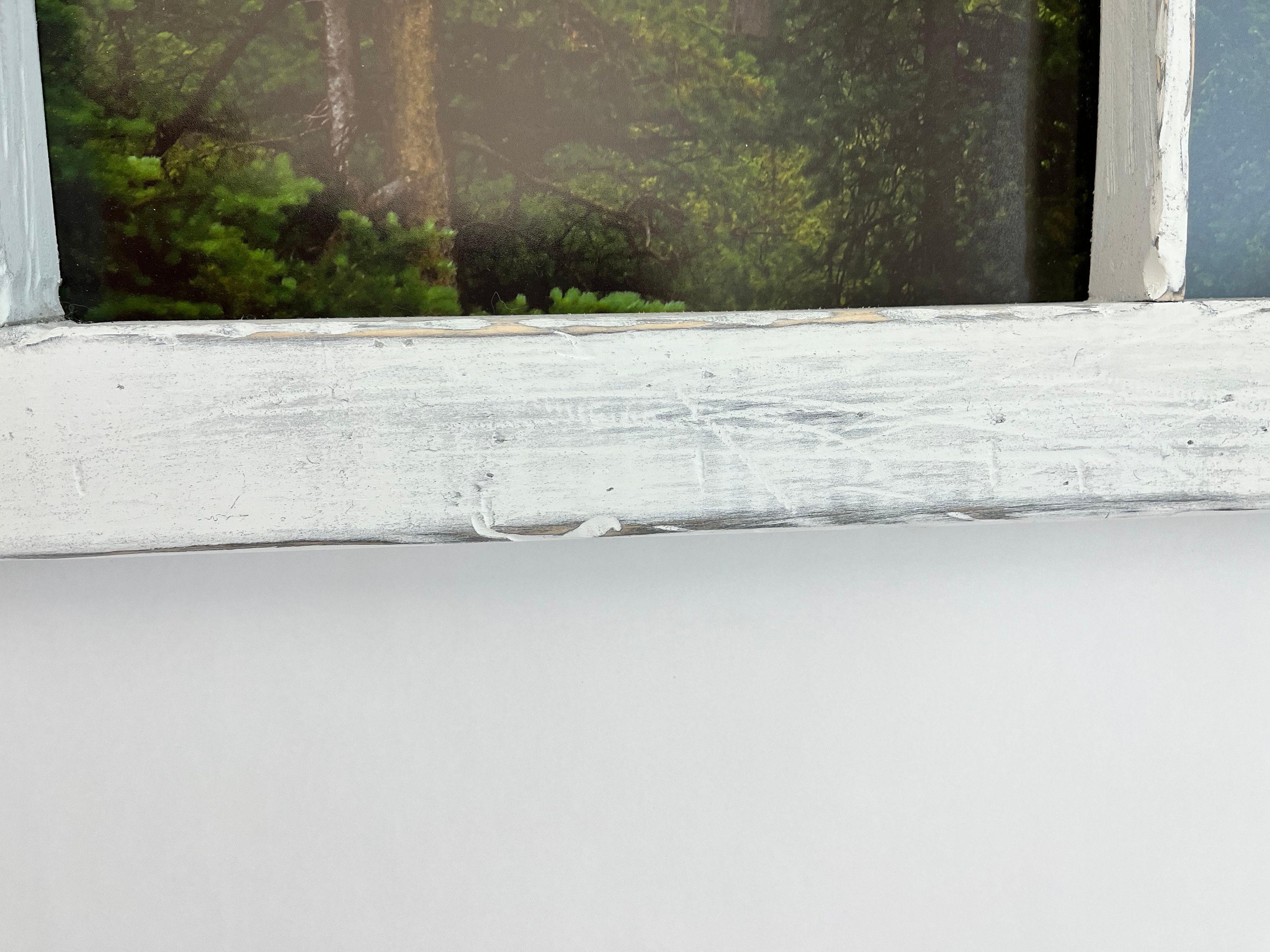 White Distressed Window Pane Picture Frame Featuring Photo of Etsy