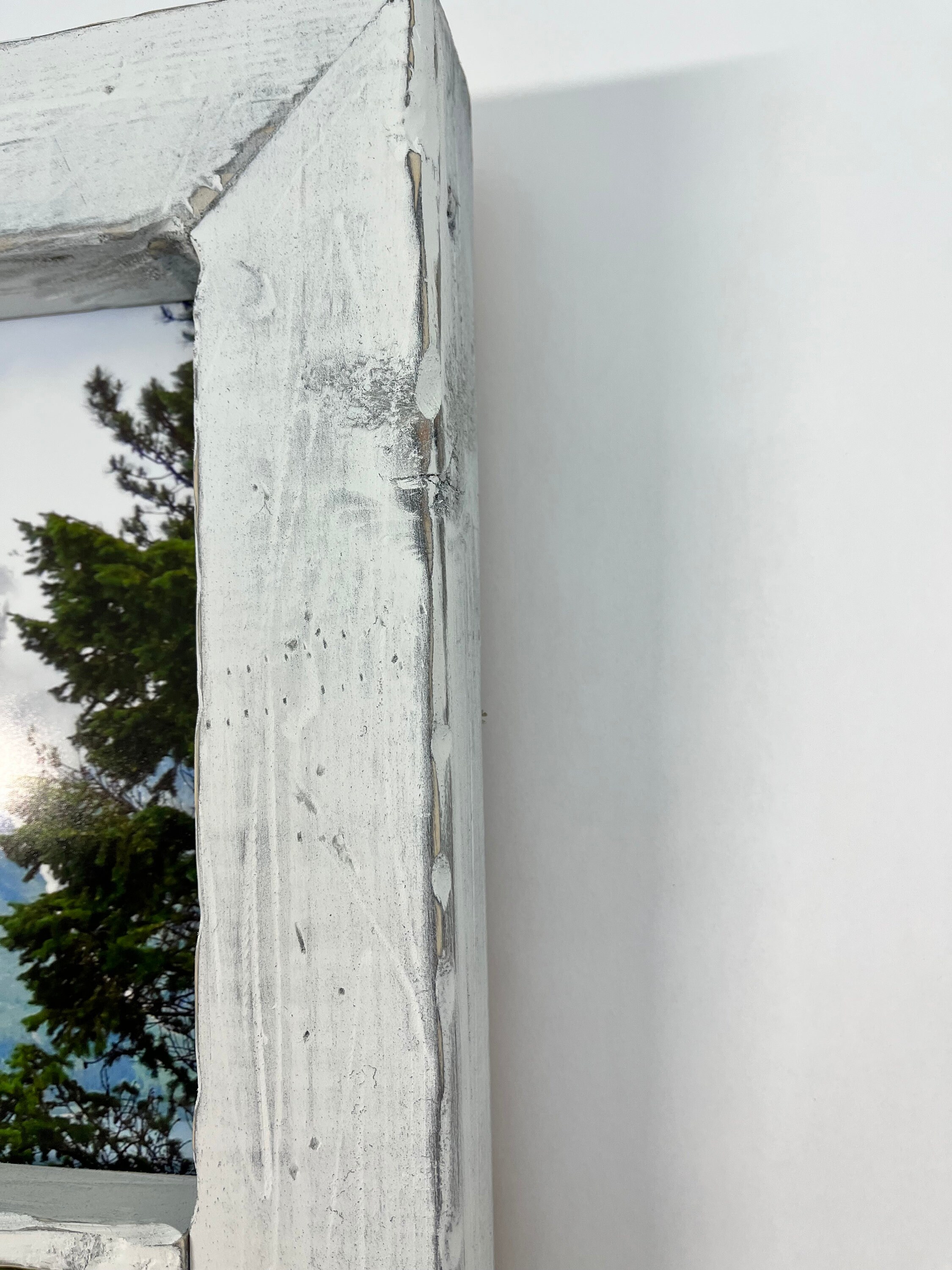 White Distressed Window Pane Picture Frame Featuring Photo of Etsy