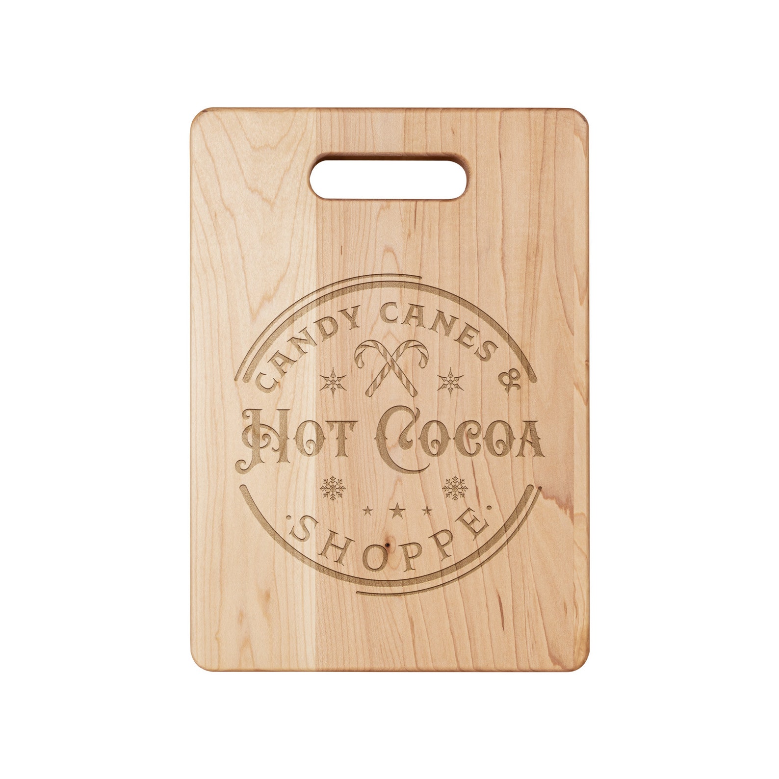 Candy Cane & Hot Chocolate Shoppe Cutting Board Wooden Etsy