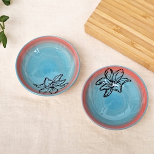 Set of 2 sauce dish - soy spices condiments bowls - tapas - Handmade stoneware ceramics