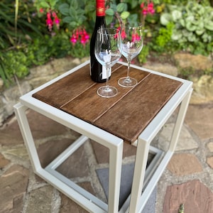 Contemporary Coffee Table Infinity Cube Artwork modern traditional console occasional table Indoor & Outdoor