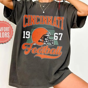 Cincinnati Football Comfort Colors Vintage Style Crewneck T-Shirt, Cincinnati Football Crewneck, Football Tshirt, Cincinnati Fan Gifts