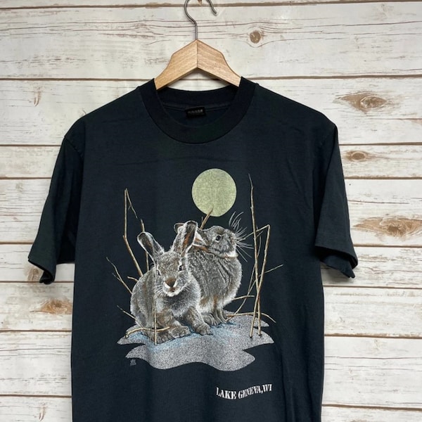 Vintage 80's Single Stitch Rabbits T-shirt, Rabbits Shirt, Single Stitch Rabbits Sweater, Single Stitch Rabbits Hoodie, Rabbits Fan Gifts