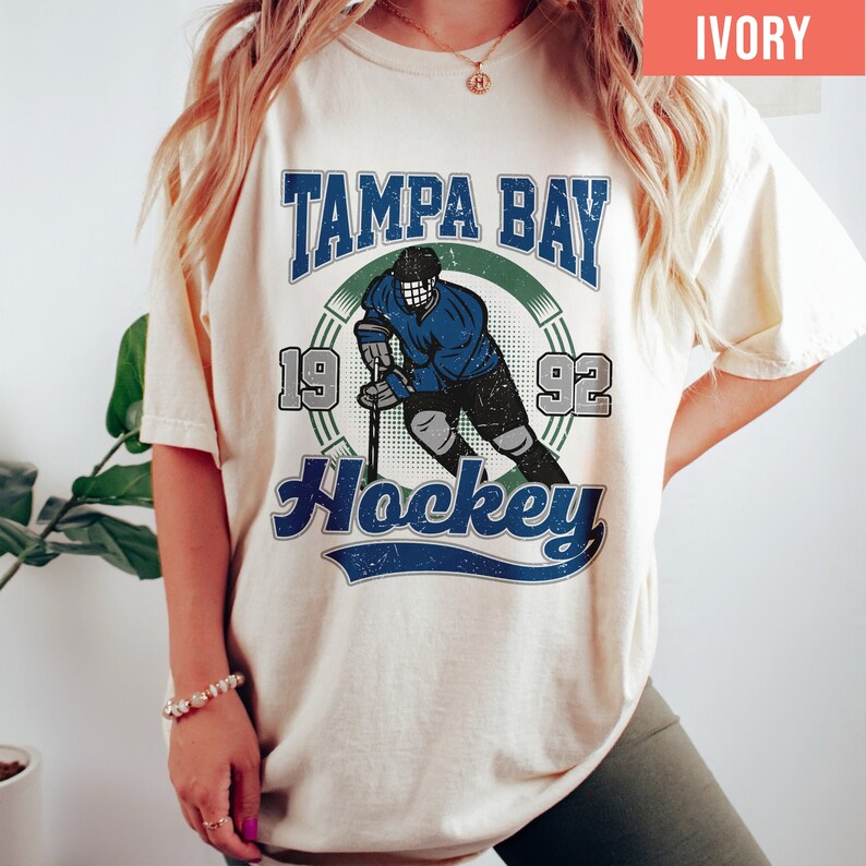 Tampa Bay Hockey Vintage Style Comfort Colors Sweatshirt, Lightning