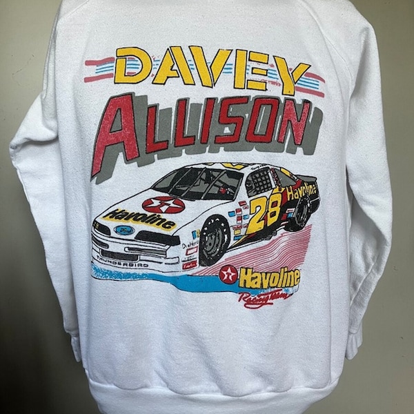 Vintage 80s Nascar Davey Allison Sweatshirt, Davey Allison T-Shirt, Davey Allison Shirt, Gift For Father, Gift For Mother