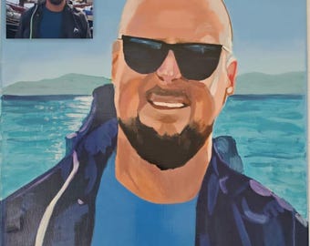 Ritratto personalizzato da foto Ritratto personalizzato su tela acrilica Ritratto come regalo Ritratto per ricordare Ritratto individuale Ritratto maschile