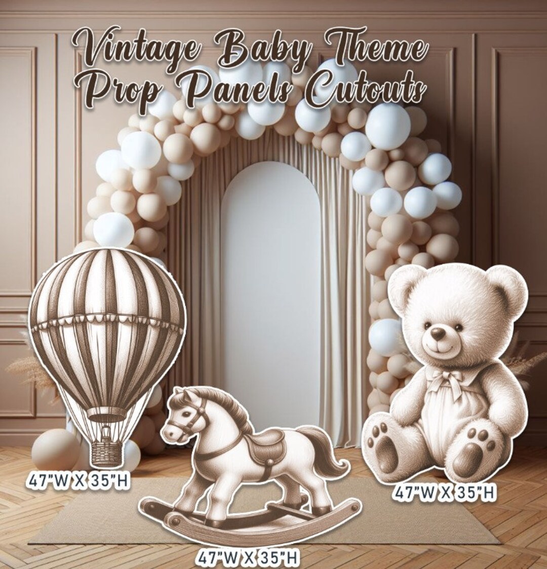 Vintage Baby Prop Panels 3 Piece Set, Décor, Coroplast, Teddy Bear Prop ...