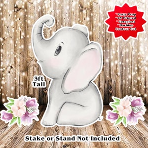 Baby Elephant  3 Piece Elephant Set, Prop Yard Card, Lawn Décor, Coroplast, Contour Machine Cut, UV Printed