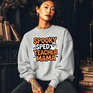 Spooky SPED Teacher Mama PNG – Halloween Special Education Teacher Digital Download – Cute Witchy Teacher Mom Sublimation File