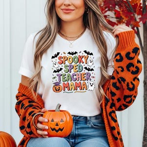 Cute Spooky SPED Teacher Mama PNG – Halloween Special Education Teacher Digital Download – Ghost Witchy Teacher Mom Sublimation File