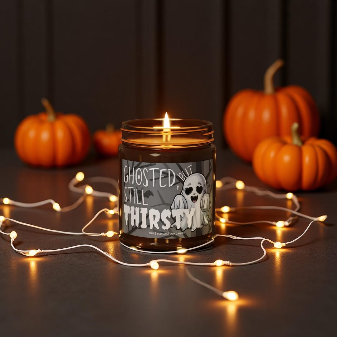 幽霊が出るけれど喉が渇いた香りのソイキャンドル - ハロウィンデコレーション - Etsy 日本