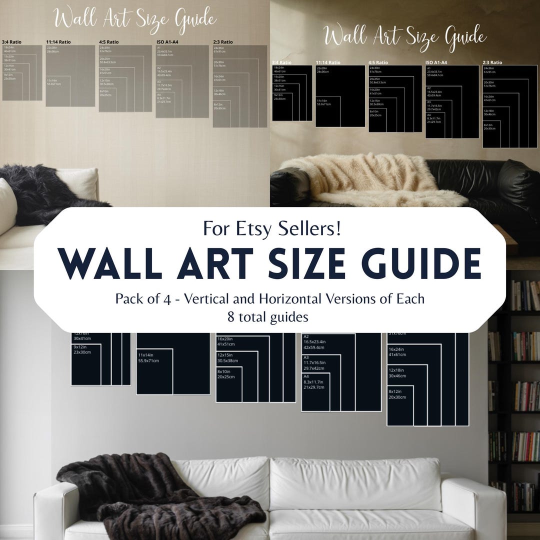 Wall Art Size Guide Bundle: Poster & Frame Charts (digital Download) - Etsy