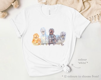 Silkie Chicken T-Shirt: Hand-Illustrated Fluffy Chicken Top